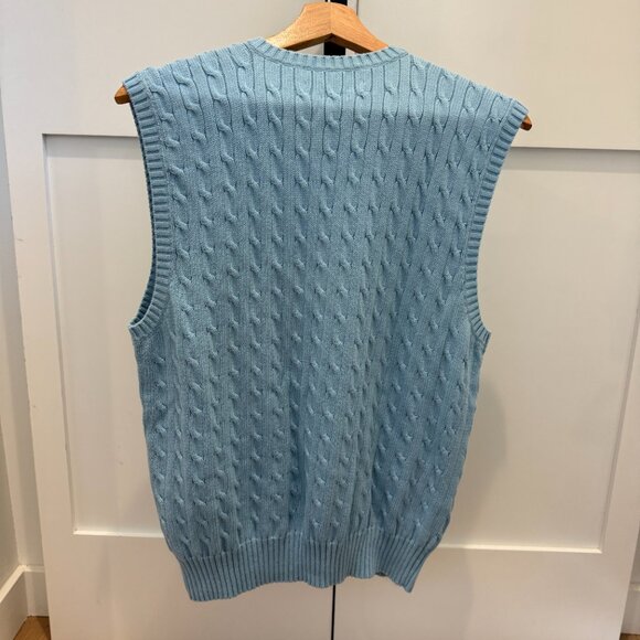 Ralph Lauren Cable Knit Sweater Vest Blue Size Large - Picture 6 of 11